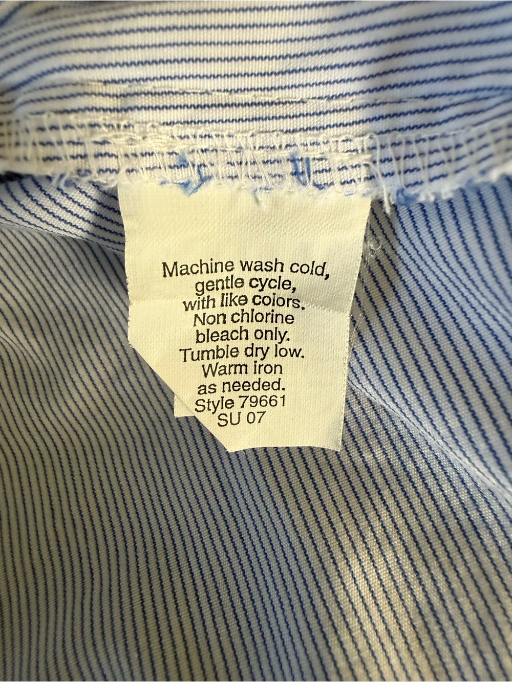 J. Crew Light Blue Pinstripe Ruffle-Collar Button-Down Shirt Size S - Picture 3 of 6